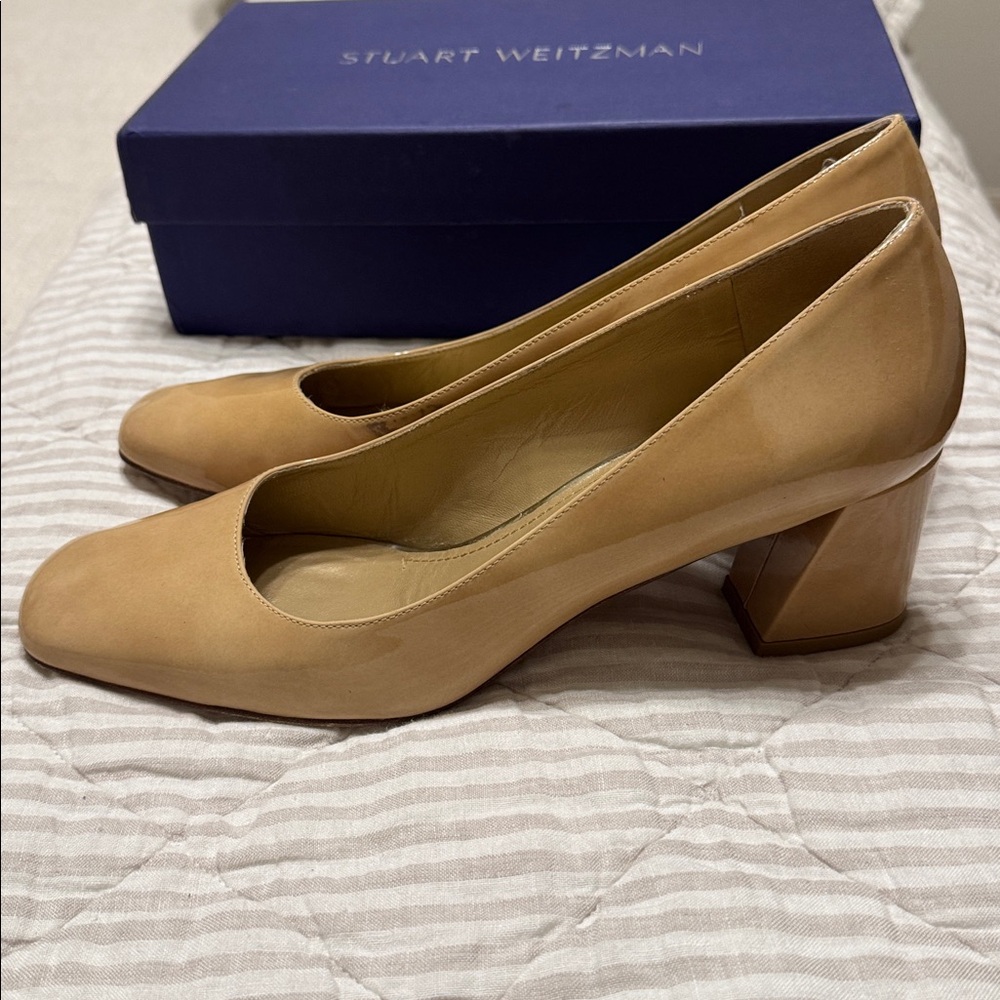 Stuart Weitzman Tan Patent Leather Heels, size 11 - Picture 11 of 12